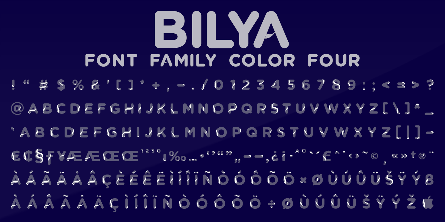 Ejemplo de fuente Bilya Layered COLOR SIX